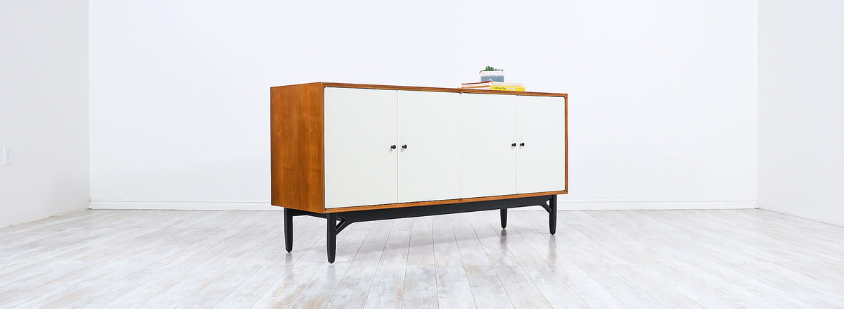 Greta M. Grossman Lacquered & Walnut Credenza for Glenn of California 
