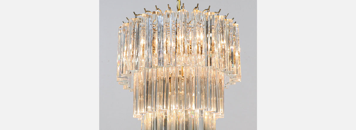 Mid-Century Modern "Triedi" Italian Murano Chandelier