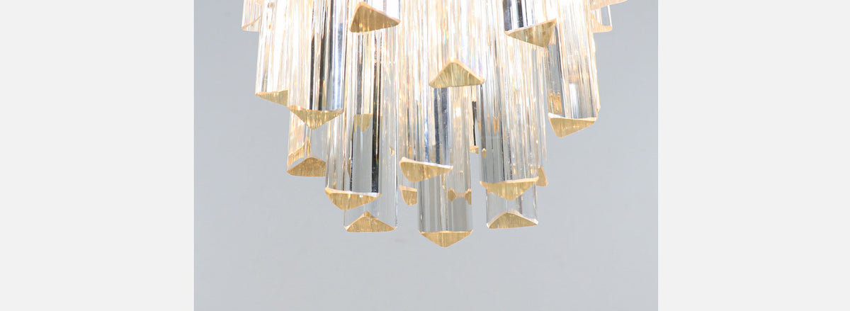 Mid-Century Modern "Triedi" Italian Murano Chandelier