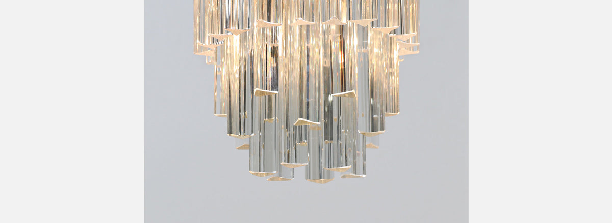 Mid-Century Modern "Triedi" Italian Murano Chandelier