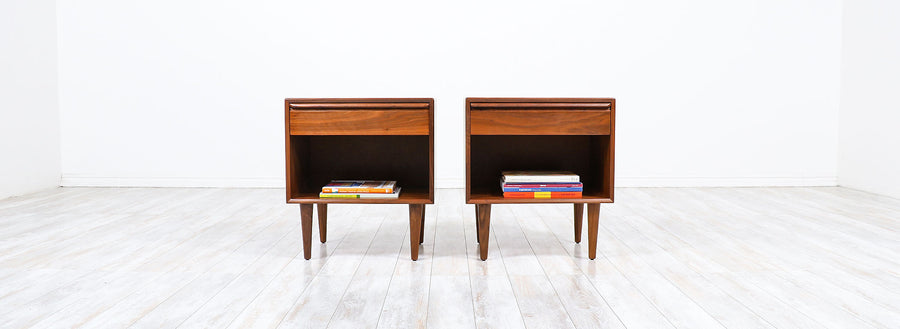 Mid-Century Modern Walnut Night Stands by Westnofa 