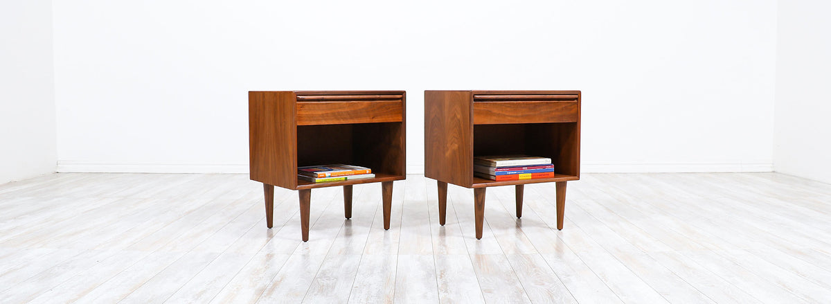 Mid-Century Modern Walnut Night Stands by Westnofa 