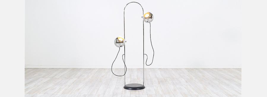 Mid-Century Modern Chrome Adjustable Floor Lamp by Koch & Lowy