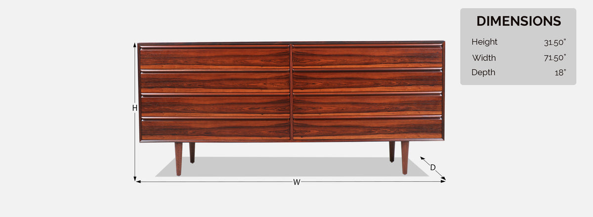 Mid-Century Modern Brazilian Rosewood Dresser by Westnofa