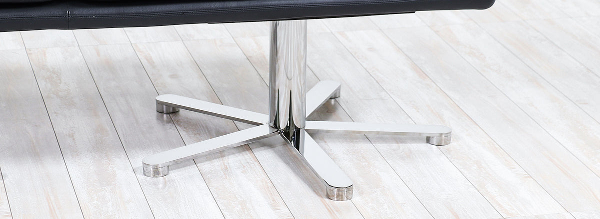 John Follis “Solo” Leather & Steel Bench for Fortress