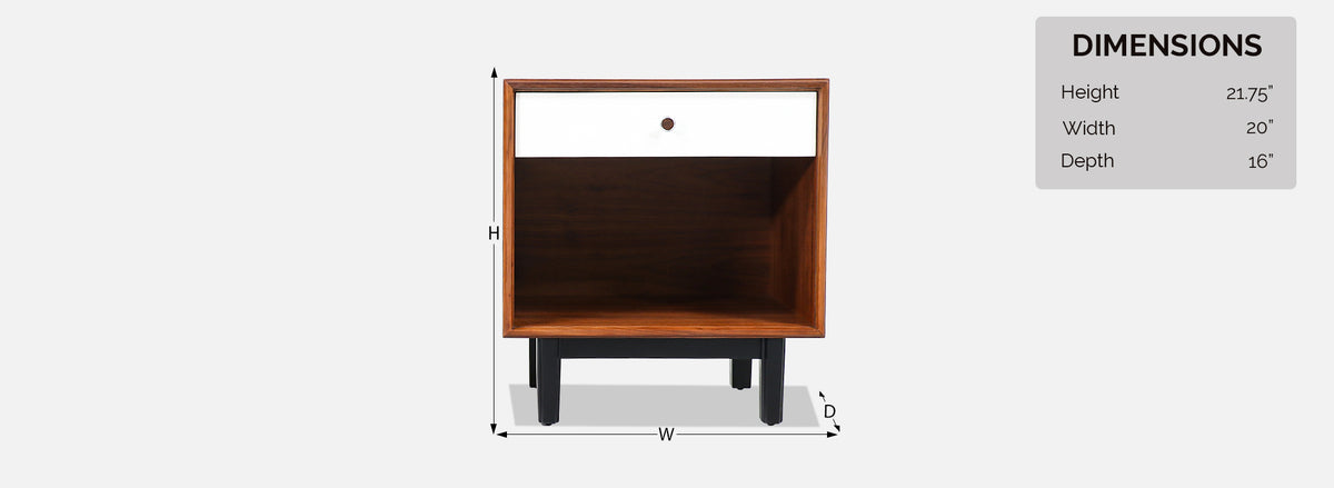 Milo Baughman Two-Tone Lacquered & Walnut Night Stands for Glenn of California
