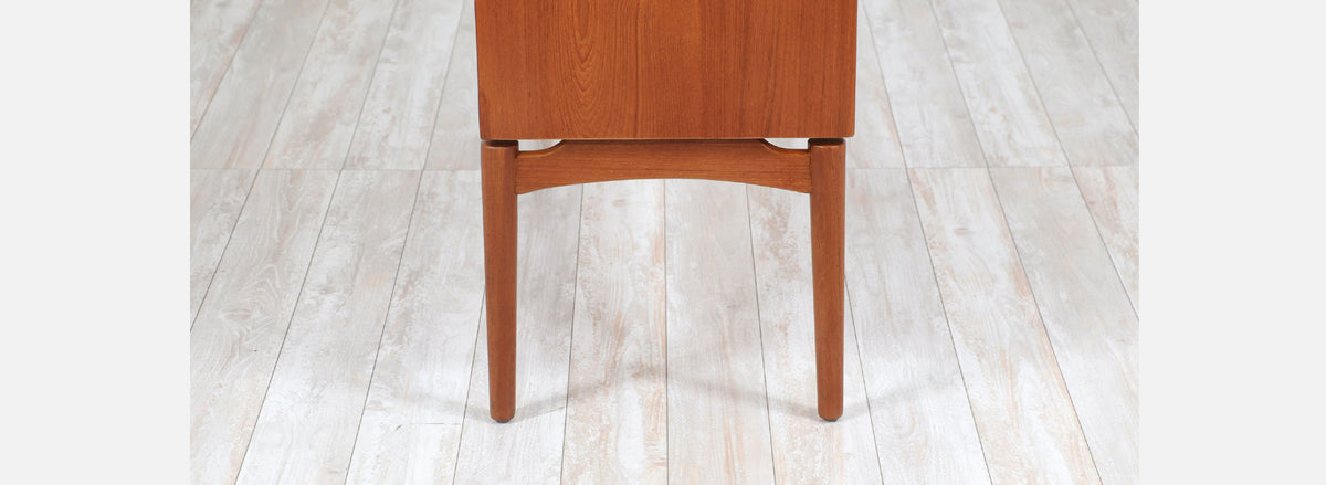 Danish Modern Tambour-Door Teak Cabinet Credenza 