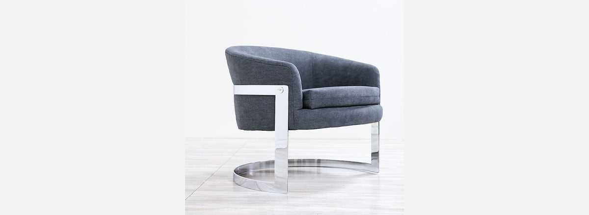 Mid-Century Modern Chrome Tub Lounge Chairs by Flair