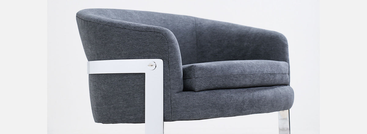 Mid-Century Modern Chrome Tub Lounge Chairs by Flair