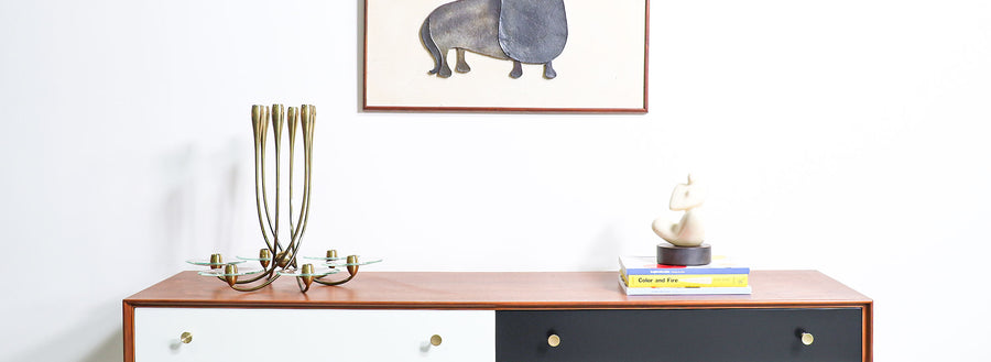 Pietro Chiesa Brass & Glass Candelabra Holder for Fontana Arte