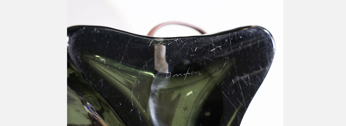 Nils Landberg Crystal Glass Table Lamp for Orrefors