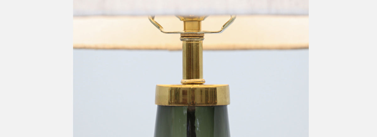 Nils Landberg Crystal Glass Table Lamp for Orrefors