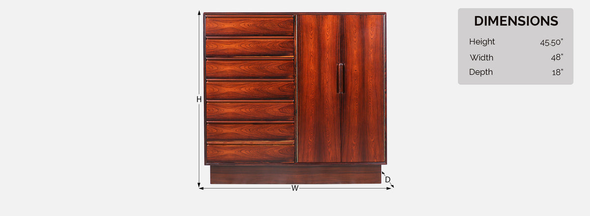 Mid-Century Modern Brazilian Rosewood Bachelor Chest of Drawers 2