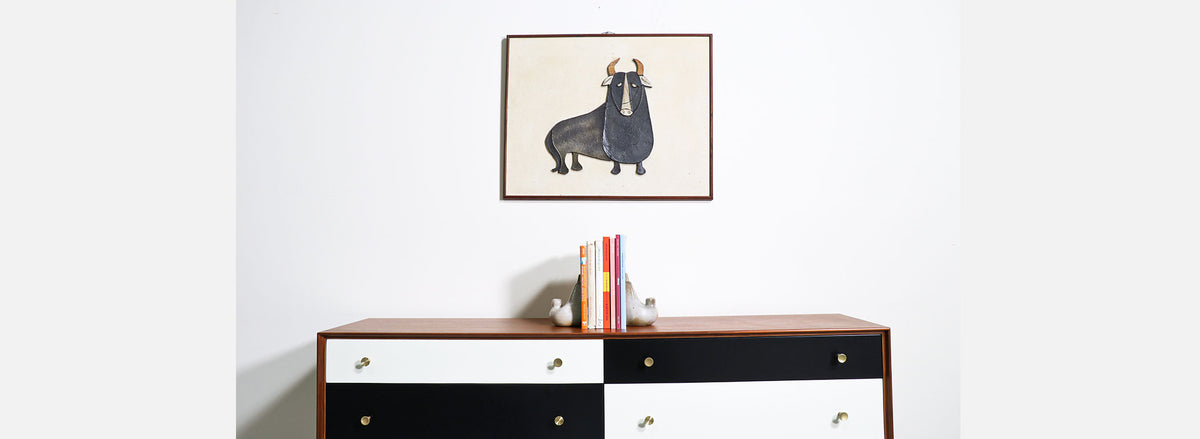 Mid-Century Modern Turtle-Dove Ceramic Bookends