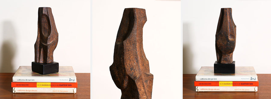 Mid-Century Modern Abstract Ceramic Sculpture, Signed Davis
