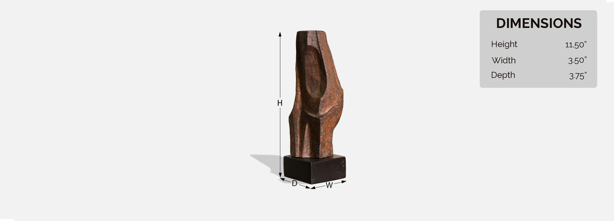 Mid-Century Modern Abstract Ceramic Sculpture, Signed Davis