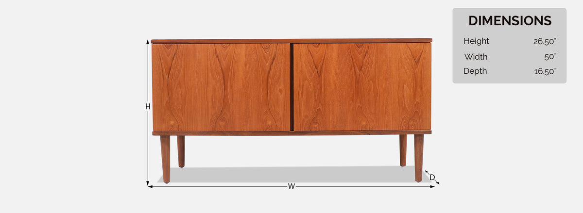 Danish Modern Teak Credenza by Hans OIsen