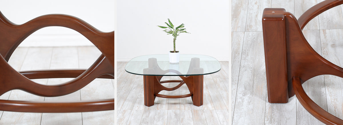 Mid-Century Modern Studio Craft Sculpted Coffee Table 