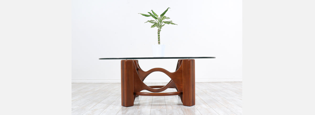 Mid-Century Modern Studio Craft Sculpted Coffee Table 