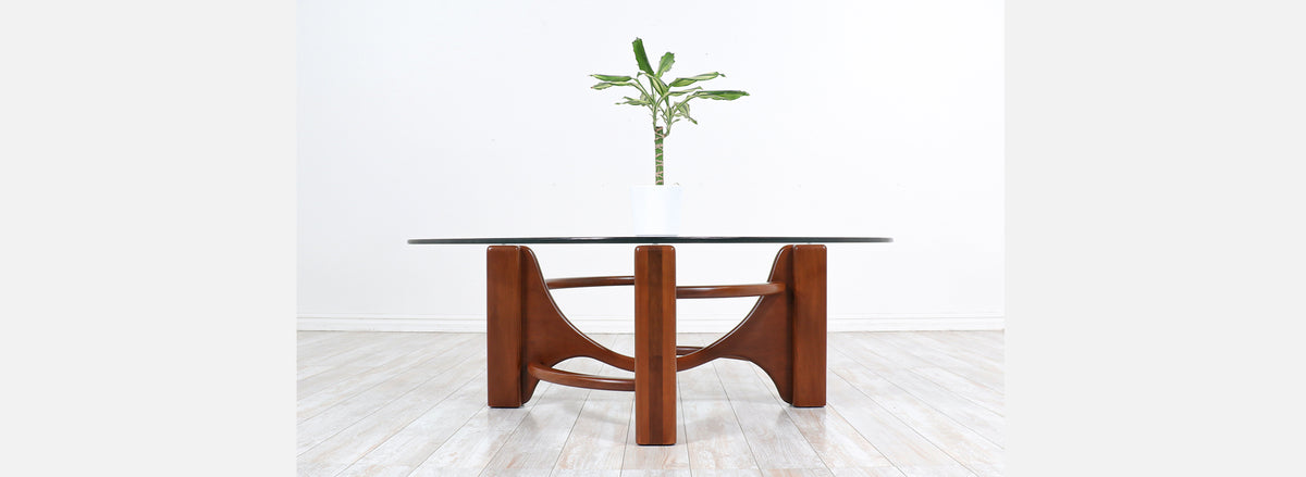 Mid-Century Modern Studio Craft Sculpted Coffee Table 
