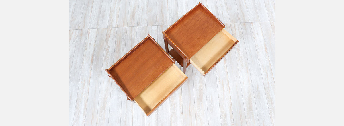 Børge Mogensen Two-Tier Teak Night Stands for Søborg Møbler
