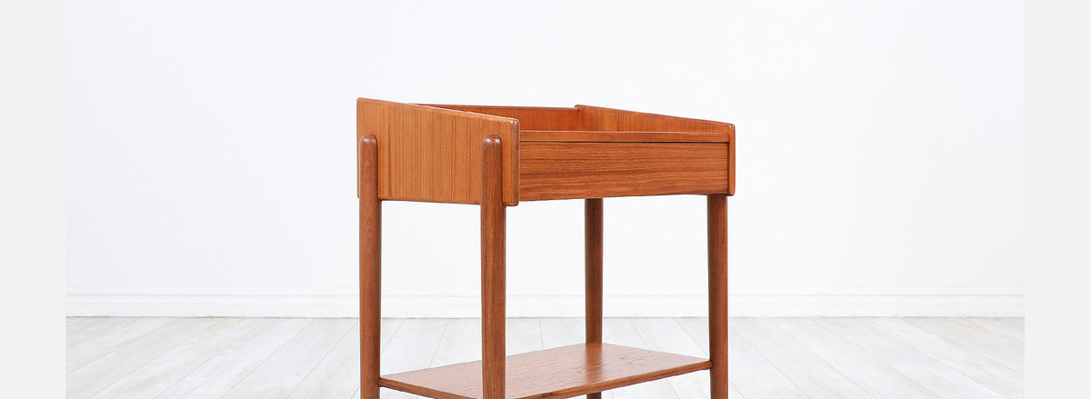 Børge Mogensen Two-Tier Teak Night Stands for Søborg Møbler