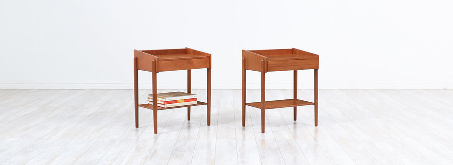 Børge Mogensen Two-Tier Teak Night Stands for Søborg Møbler
