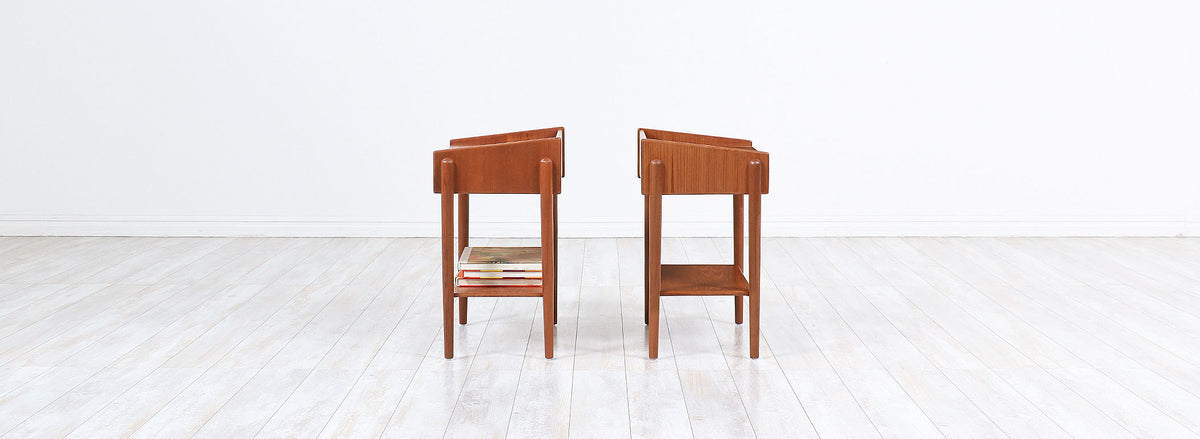 Børge Mogensen Two-Tier Teak Night Stands for Søborg Møbler