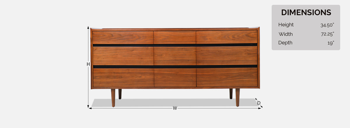 Merton L. Gershun Walnut Dresser for Dillingham