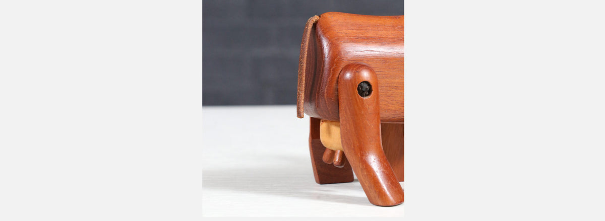 Danish Modern Teak Cow Figurine Sculpture by Sveistrup