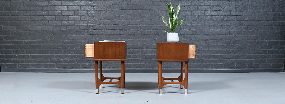 Mid-Century Modern Sculpted Floating Night Stands by Weiman