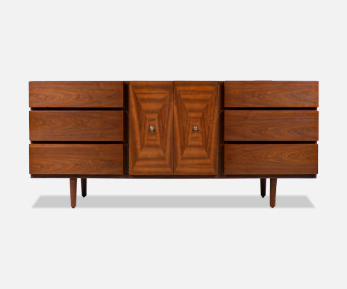 American of Martinsville 9-Drawers Walnut Dresser 