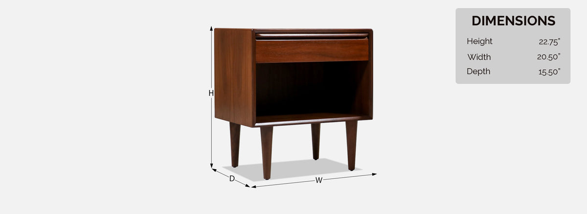 Scandinavian Modern Night Stands with Single Drawers by Westnofa
