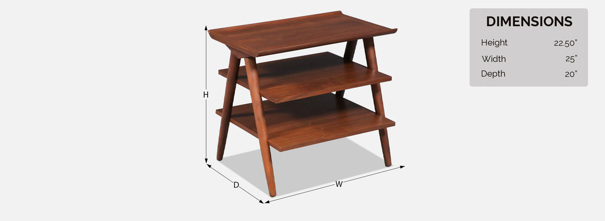 Merton L. Gershun Pyramid Tier Side Table for American of Martinsville
