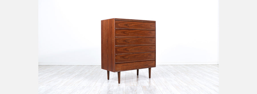 Mid-Century Modern Walnut Chest of Drawers by Westnofa
