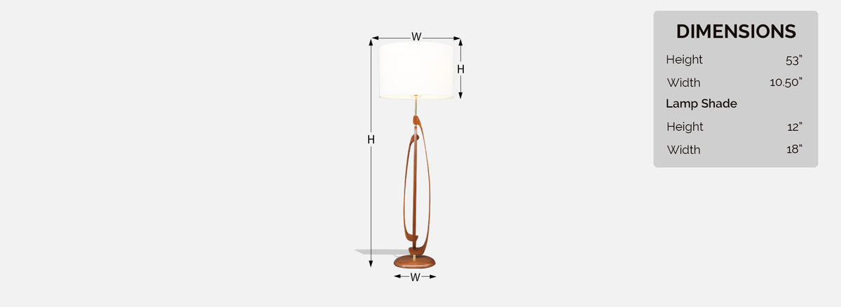 Mid-century Modern Floor Lamp for Roller Lamp Co