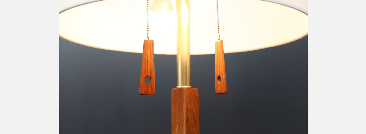 Danish Modern Sculpted Teak Tripod Floor Lamp
