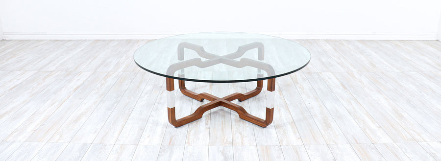 Mid-Century Modern Sculpted Walnut Coffee Table by Brown Saltman