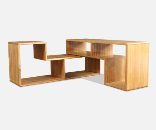 Mid-Century Modern Modular Oak Bookshelves System