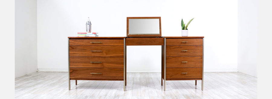 Mid-Century Modern Dresser Set with Vanity by Paul McCobb for Calvin Furniture