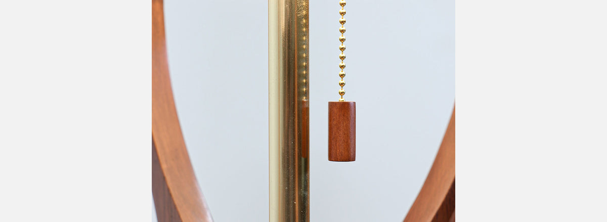 Pair of Mid-Century Modern Sculpted Walnut Table Lamps by Modeline
