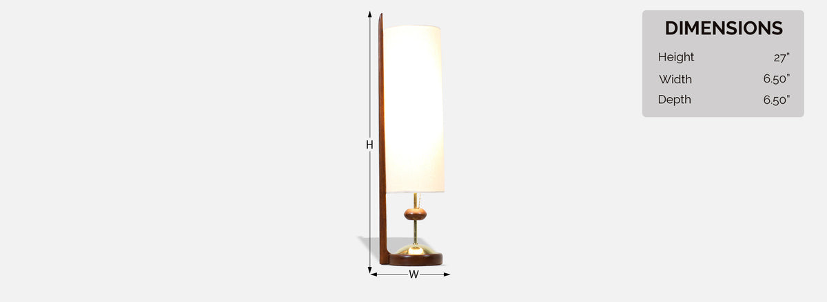 Modeline of California Modern Sculpted Walnut & Brass Table Lamp