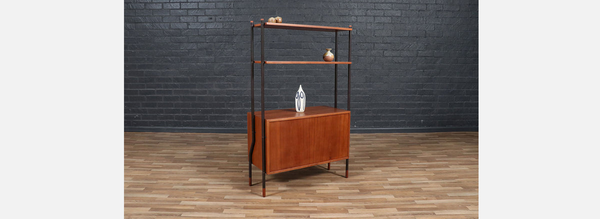 Danish Modern Tambour-Door Bookshelf by Lyby Mobler 