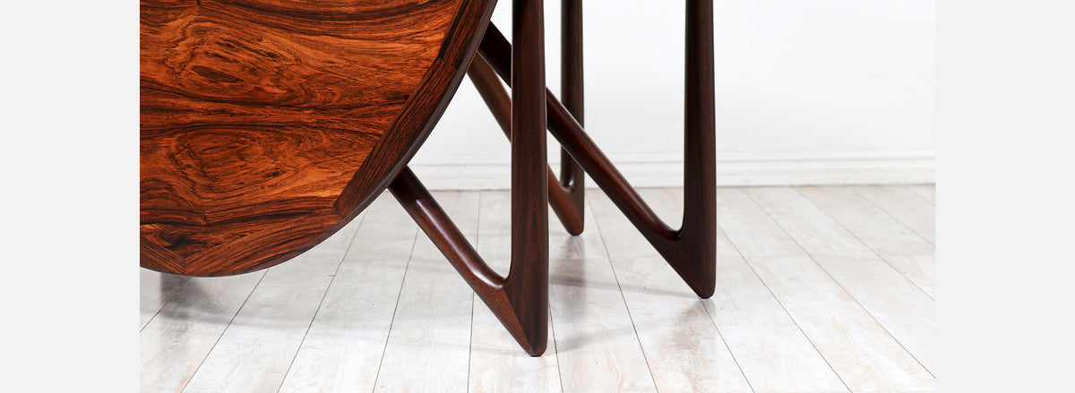 Niels Koefoed Sculpted Rosewood Dining Table for Koefoeds Møbelfabrik