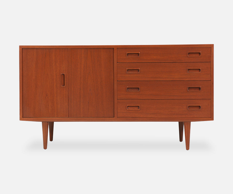 Poul Hundevad Teak Credenza with Bi-Folding Doors