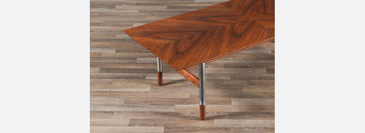 Jack Cartwright Steel & Walnut Coffee Table for Founders 