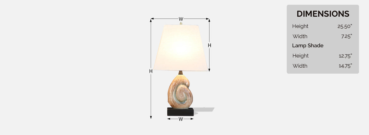 Yasha Heifetz Ceramic Nautilus Shell Table Lamps