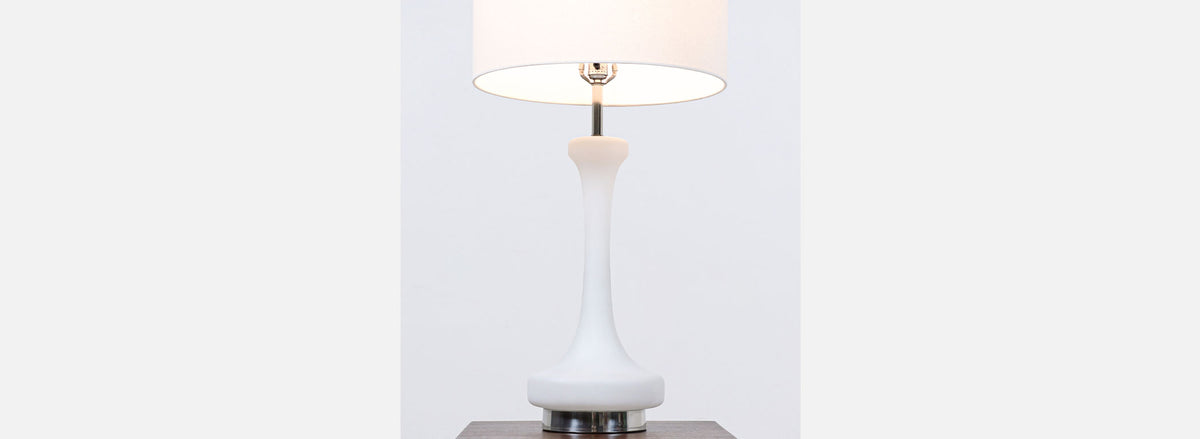 Mid-Century Modern Frosted Glass Table Lamp by Laurel 
