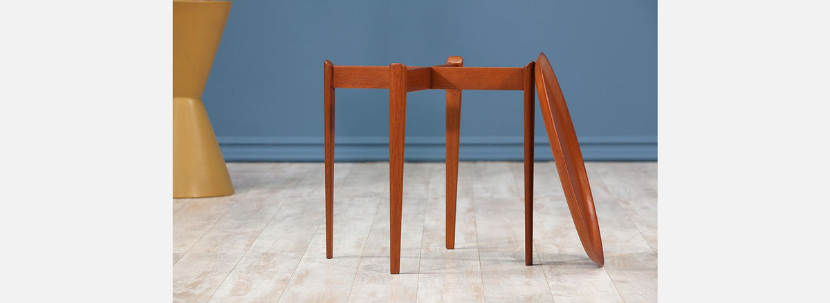 Swedish Modern Teak Tray Side Table