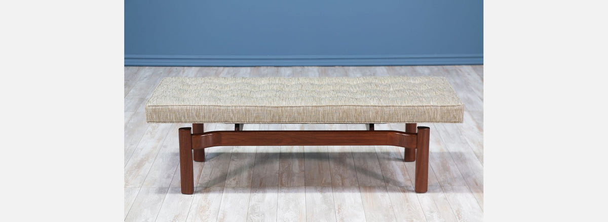Mid Century Modern Floating Tufted Bench